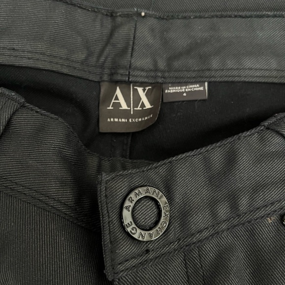 Armani Exchange size 4 waxed jeans cuff zippers - Picture 2 of 11